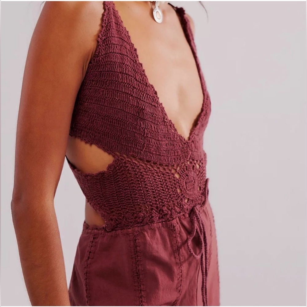 Free People Freya Crochet One Piece Jumpsuit - NWT - Picture 4 of 7